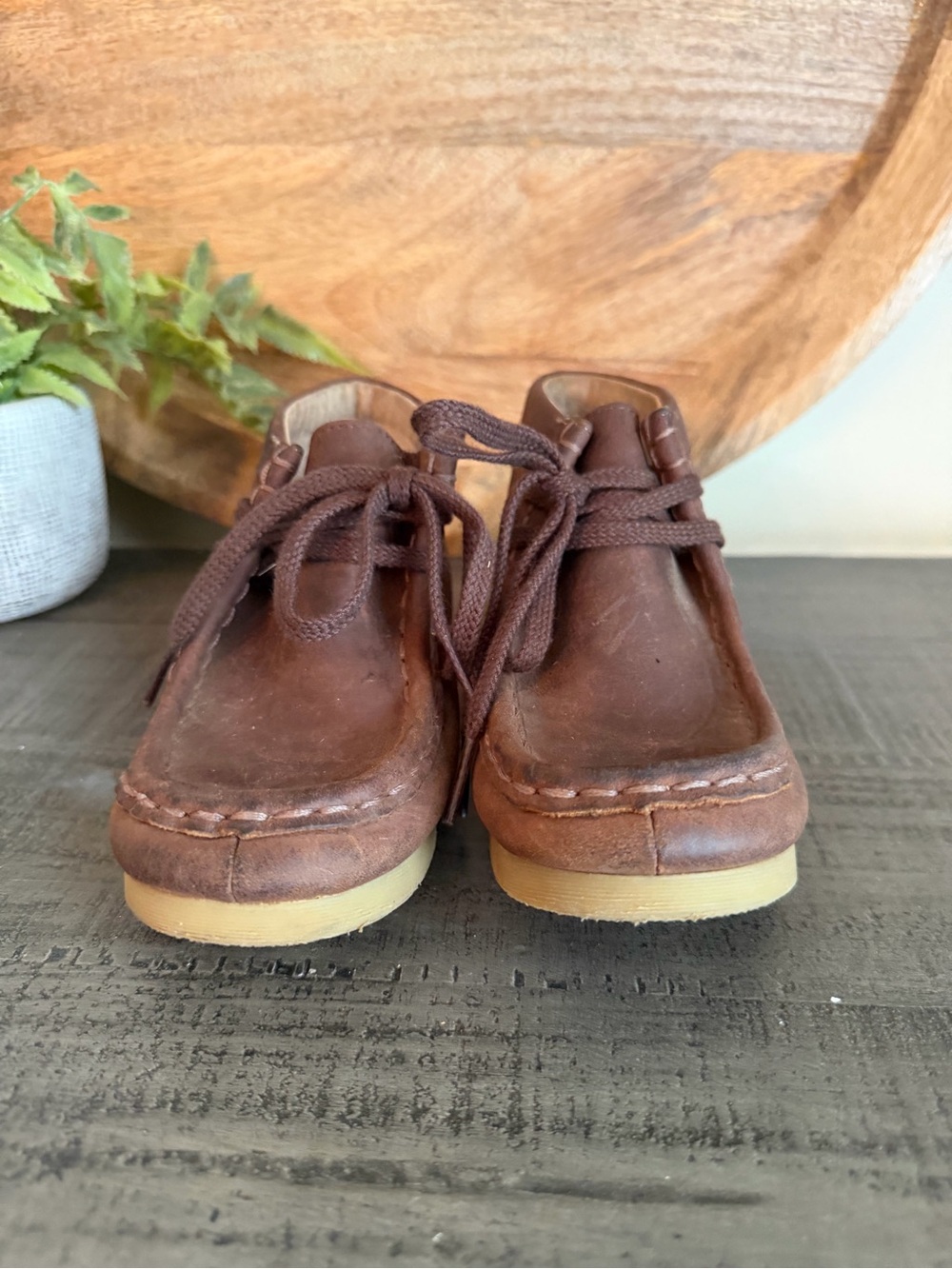 FootMates Brown Leather Moccasin-Style Kids Shoes